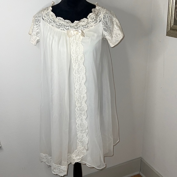 Vintage lace baby doll night gown ivory unbranded - Picture 1 of 8